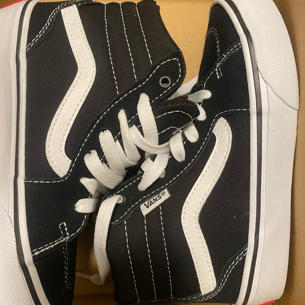 Vans Black and White Sk8-Hi Sneakers